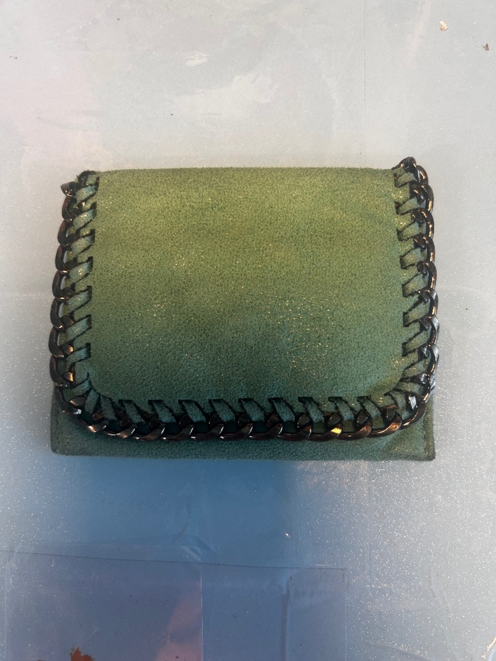 Stella McCarthy "like small"  suade wallet/card holder with chain